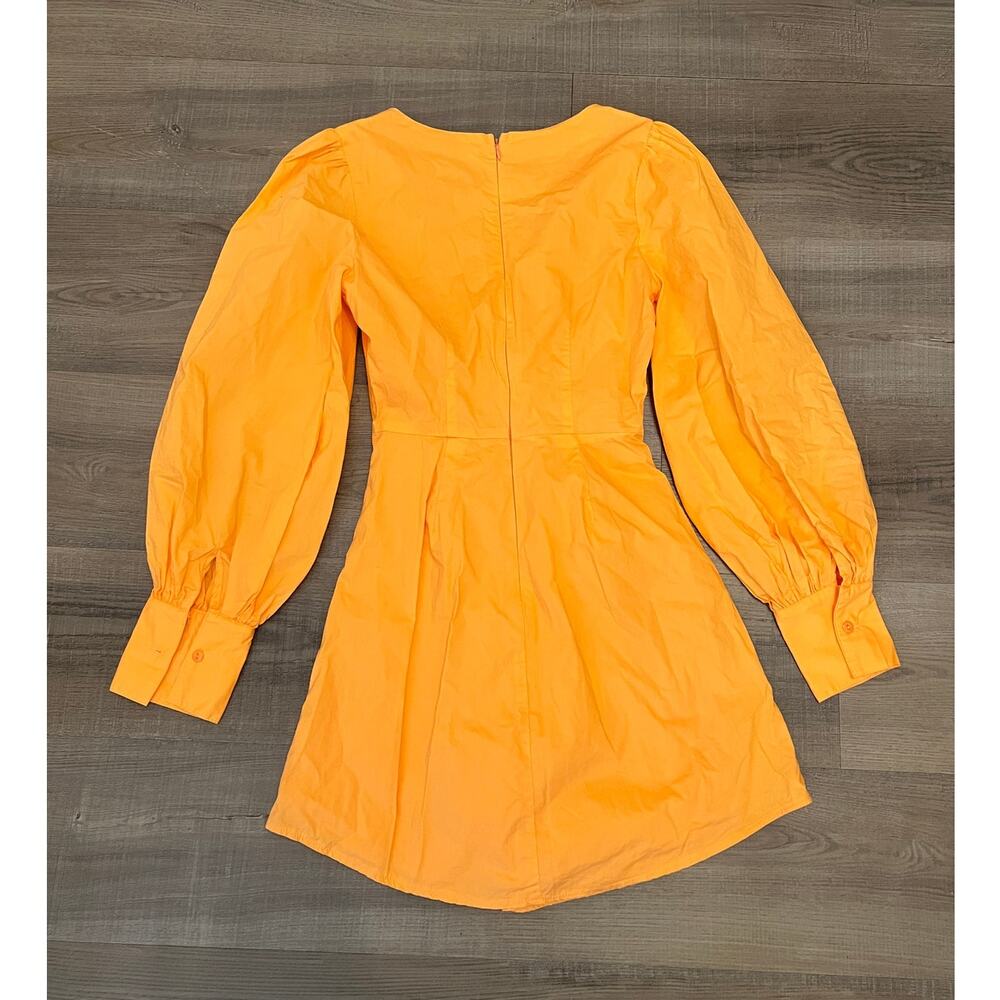 Saints + Secrets Orange Cotton Puff-sleeve Mini Dress - Picture 3 of 3